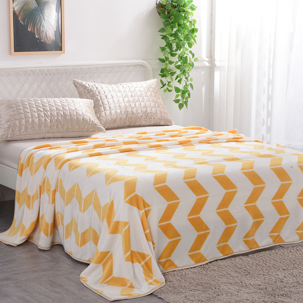 Flannel printed blanket double bed multicolor printing